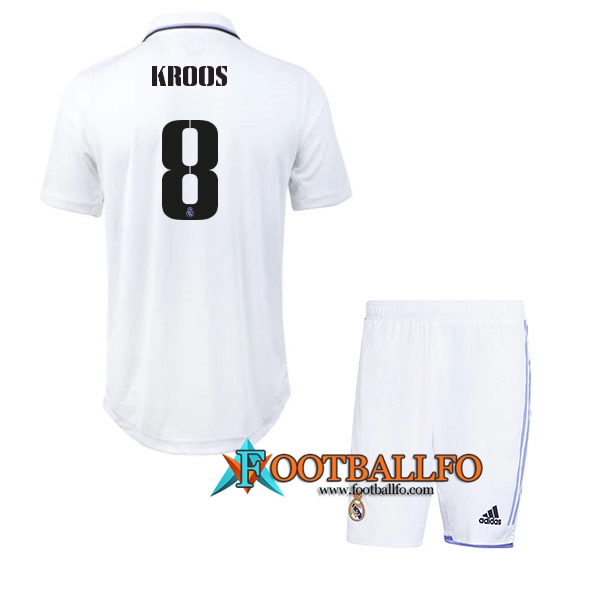 Camisetas De Futbol Real Madrid (KROOS #8) Ninos Primera 2022/23