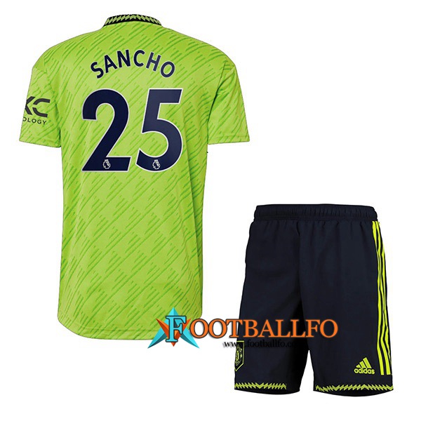 Camisetas De Futbol Manchester United (SANCHO #25) Ninos Tercera 2022/2023