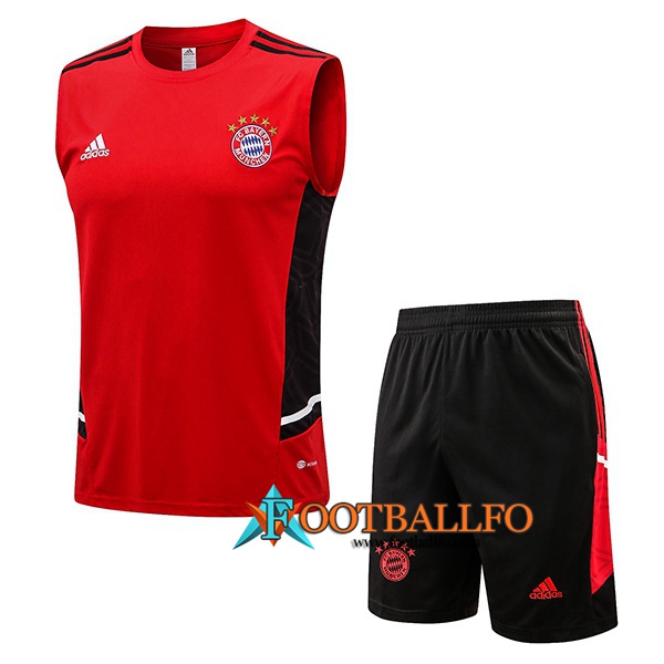 Camiseta Entrenamiento sin mangas + Cortos Bayern Munich Rojo/Negro 2022/2023