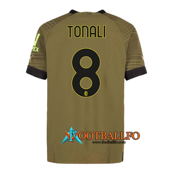 Camisetas De Futbol AC Milan (TONALI #8) 2022/2023 Tercera