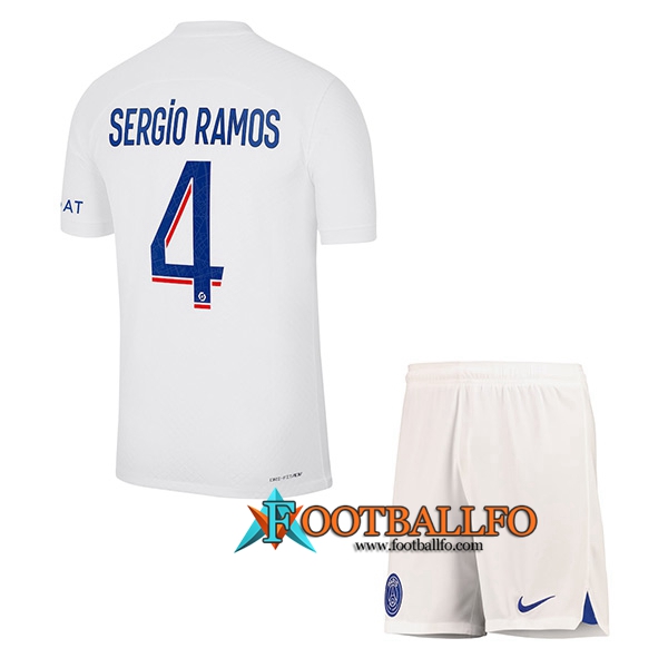 Camisetas De Futbol PSG (SERGIO RAMOS #4) Ninoss Tercera 2022/2023
