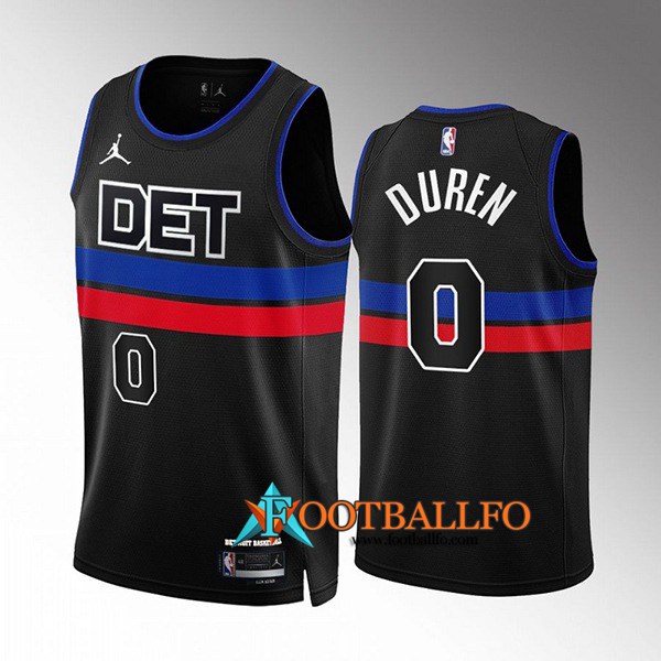 Camisetas Detroit Pistons (DUREN #0) 2022/23 Negro