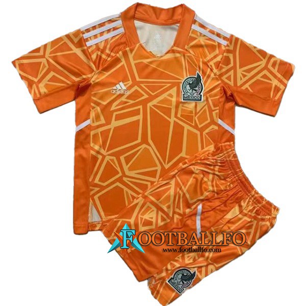 Nueva Camisetas De Futbol México Ninos Portero Naranja 2022/2023