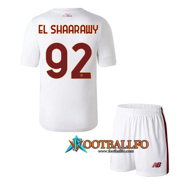 Camisetas De Futbol AS Roma (EL SHAARAWY #92) Ninos Segunda 2022/2023