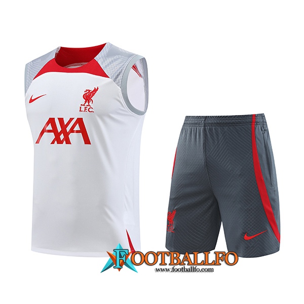 Camiseta Entrenamiento sin mangas + Cortos FC Liverpool Blanco 2023/2024