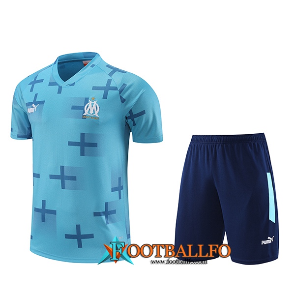 Camiseta Entrenamiento + Cortos Marsella Azul Claro 2023/2024