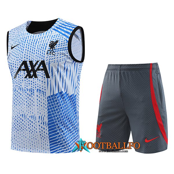 Camiseta Entrenamiento sin mangas + Cortos FC Liverpool Azul Claro 2023/2024