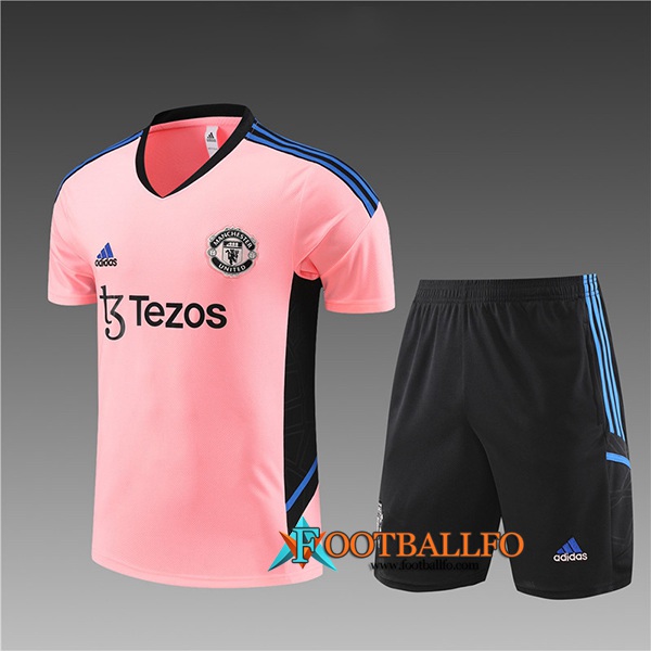 Camiseta Entrenamiento + Cortos Manchester United Ninos Rose 2023/2024