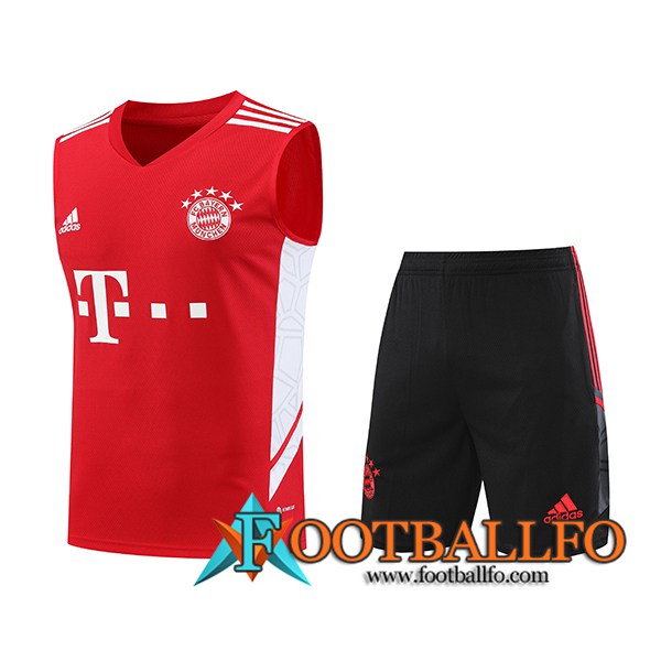 Camiseta Entrenamiento sin mangas + Cortos Bayern Munich Rojo 2023/2024 -02