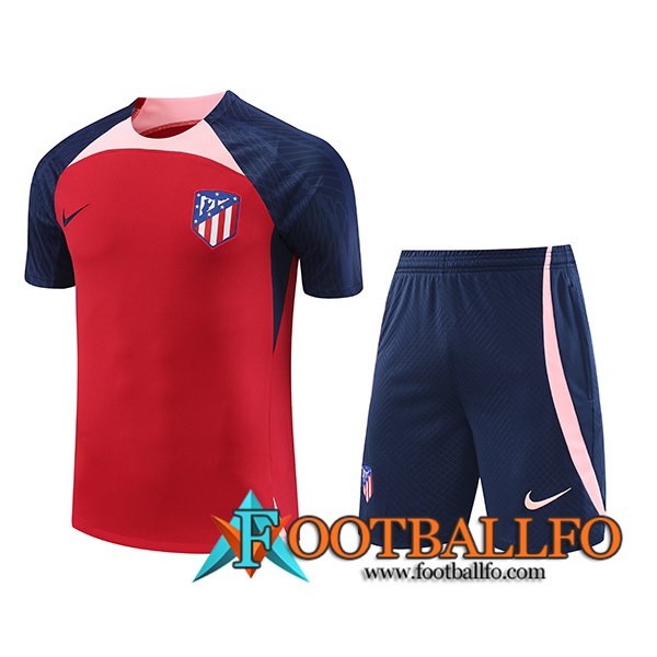 Camiseta Entrenamiento + Cortos Atletico Madrid Rojo 2023/2024 -02