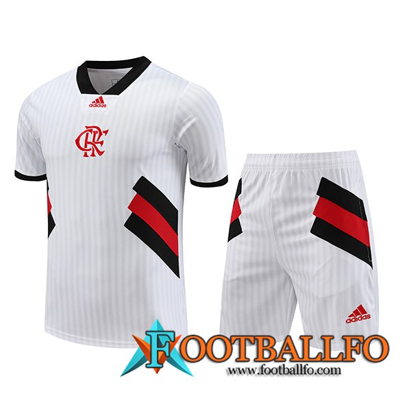 Camiseta Entrenamiento + Cortos Flamengo Blanco 2023/2024 -02