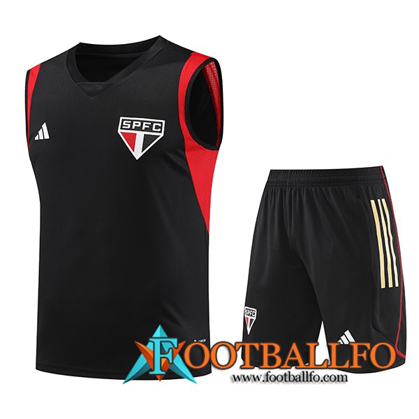 Camiseta Entrenamiento sin mangas + Cortos Sao Paulo FC Negro 2023/2024