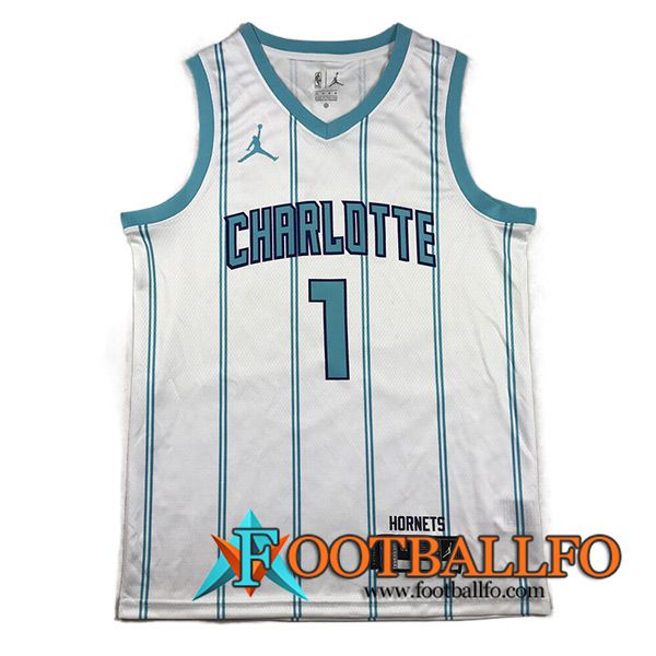 Camisetas Charlotte Hornets (BALL #1) 2023/24 Blanco