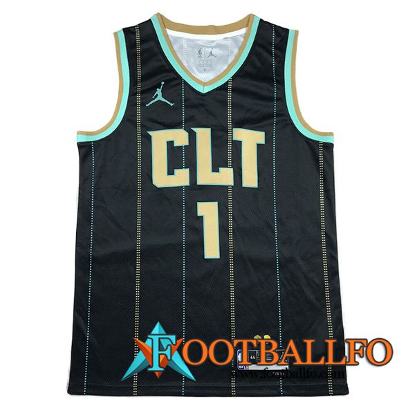 Camisetas Charlotte Hornets (BALL #1) 2023/24 Negro -02