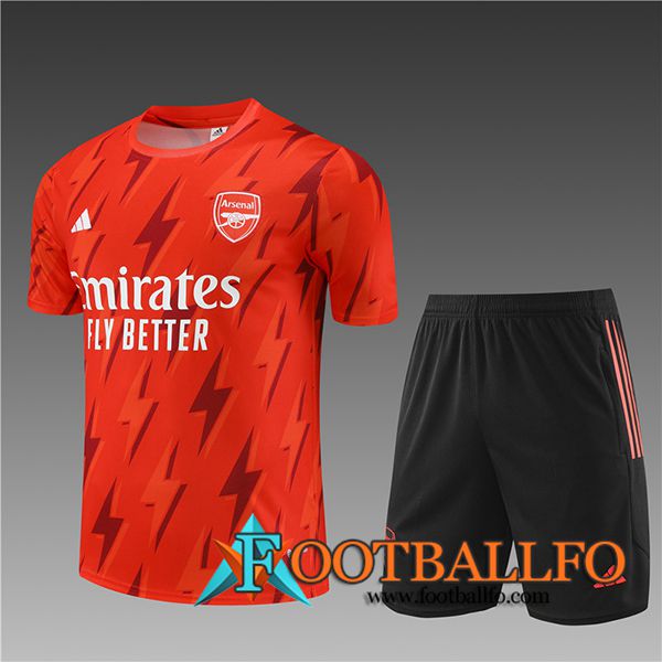 Camiseta Entrenamiento + Cortos Arsenal Ninos Naranja 2023/2024