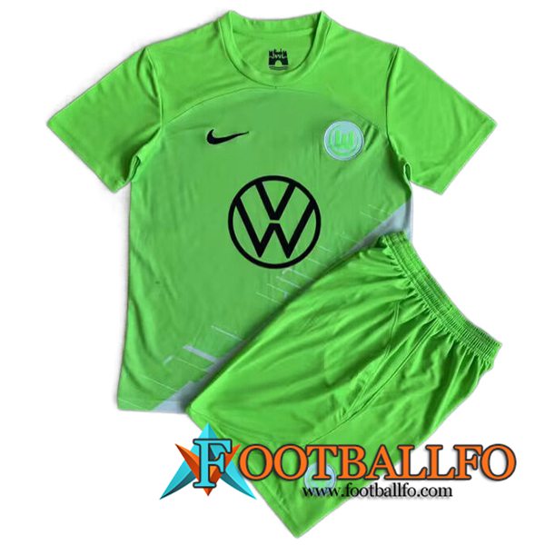 Camisetas De Futbol Vfl Wolfsburg Ninos Primera 2023/2024