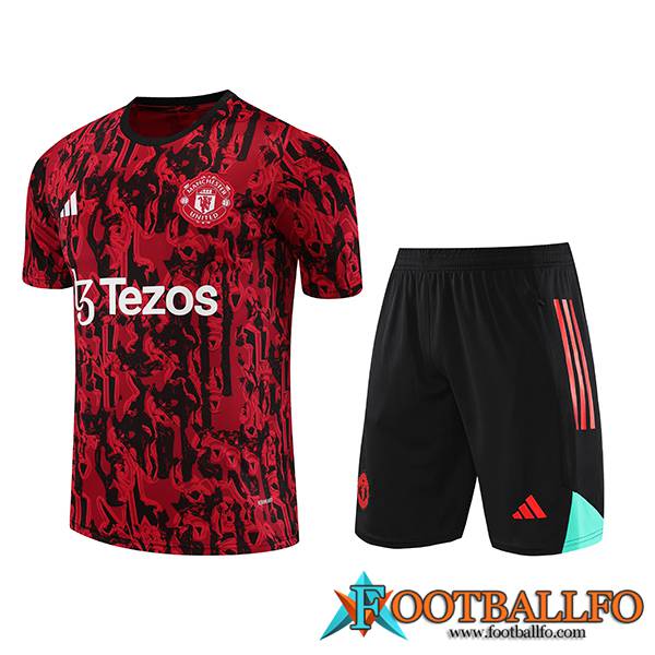 Camiseta Entrenamiento + Cortos Jordan Manchester United Rojo 2023/2024