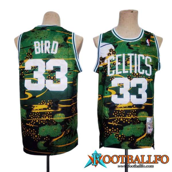 Camisetas Boston Celtics (BIRD #33) 2023/24 Negro/Verde -02