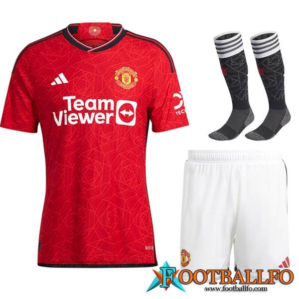 Camisetas Futbol Manchester United Primera (Cortos + Calcetines) 2023/2024