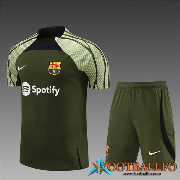Camiseta Entrenamiento + Cortos FC Barcellona Ninos Verde 2023/2024