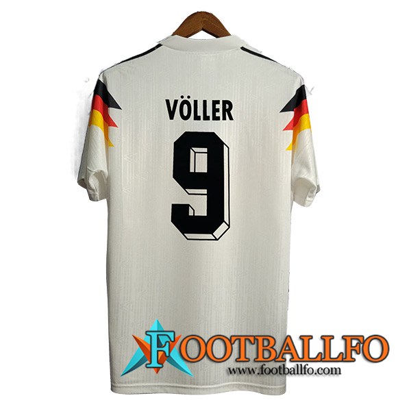 Camisetas De Futbol Alemania Retro 9#VOLLER Primera 1990