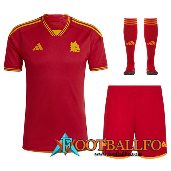 Camisetas Futbol AS Roma Primera (Cortos + Calcetines) 2023/2024