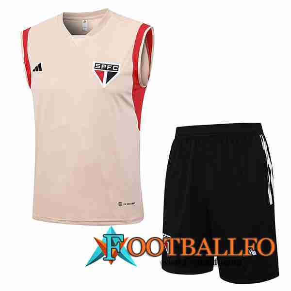Camiseta Entrenamiento sin mangas + Cortos Sao Paulo FC Amarillo 2023/2024
