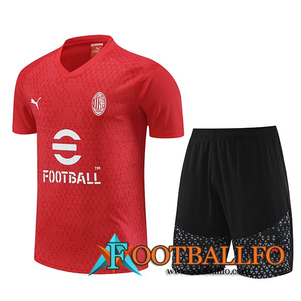 Camiseta Entrenamiento + Cortos AC Milan Rojo 2023/2024 -02