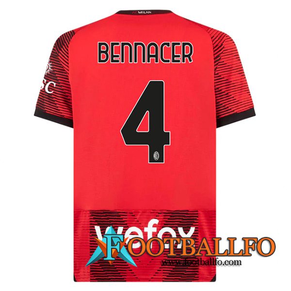 Camisetas De Futbol AC Milan (BENNACER #4) 2023/2024 Primera