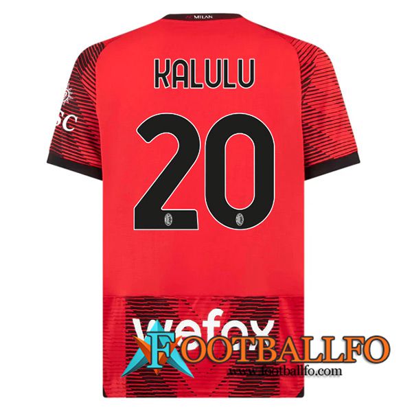 Camisetas De Futbol AC Milan (KALULU #20) 2023/2024 Primera