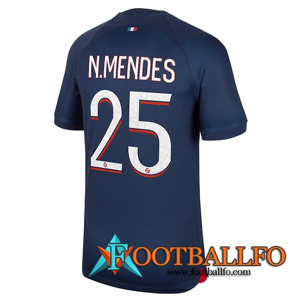 Camisetas De Futbol PSG (N.MENDES #25) 2023/2024 Primera