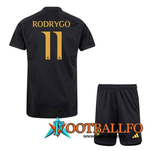 Camisetas De Futbol Real Madrid (RODRYGO #11) Ninos 2023/2024 Tercera