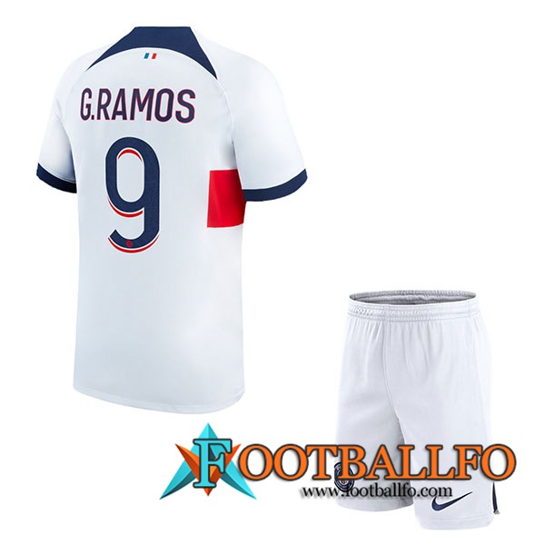 Camisetas De Futbol PSG (G.RAMOS #9) Ninos 2023/2024 Segunda