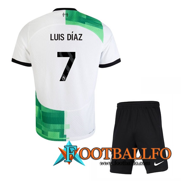 Camisetas De Futbol Liverpool (LUIS DÍAZ #7) Ninos 2023/2024 Segunda
