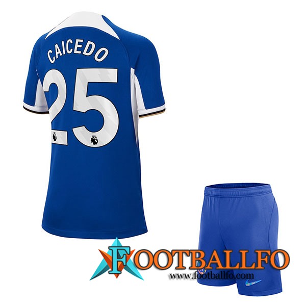 Camisetas De Futbol Chelsea (CAICEDO #25) Ninos 2023/2024 Primera