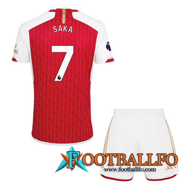 Camisetas De Futbol Arsenal (SAKA #7) Ninos 2023/2024 Primera