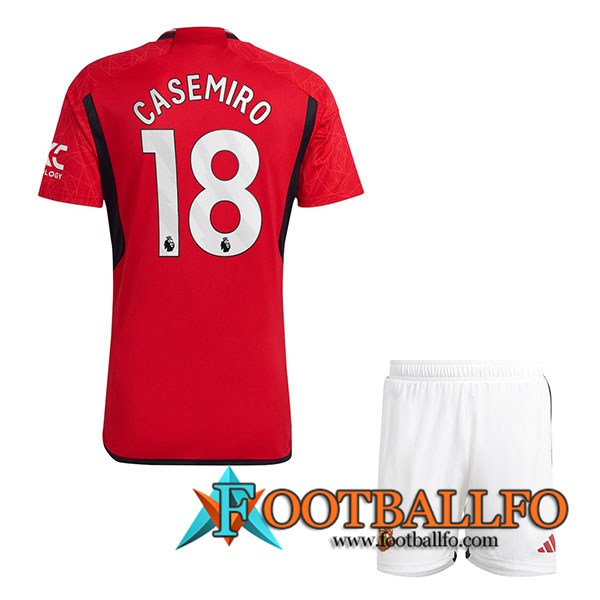 Camisetas De Futbol Manchester United (CASEMIRO #18) Ninos 2023/2024 Primera