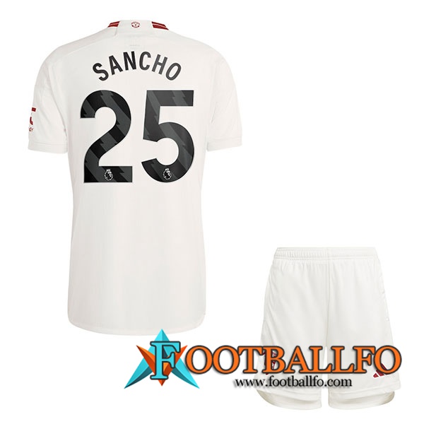 Camisetas De Futbol Manchester United (SANCHO #25) Ninos 2023/2024 Tercera