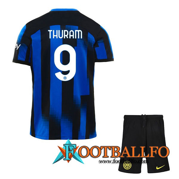 Camisetas De Futbol Inter Milan (THURAM #9) Ninos 2023/2024 Primera