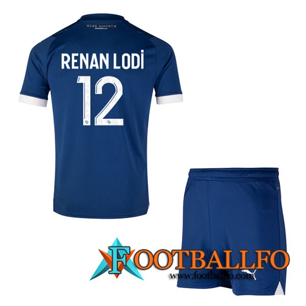 Camisetas De Futbol Marsella (RENAN LODI #12) Ninos 2023/2024 Segunda