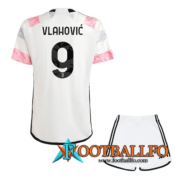 Camisetas De Futbol Juventus (VLAHOVIC #9) Ninos 2023/2024 Segunda