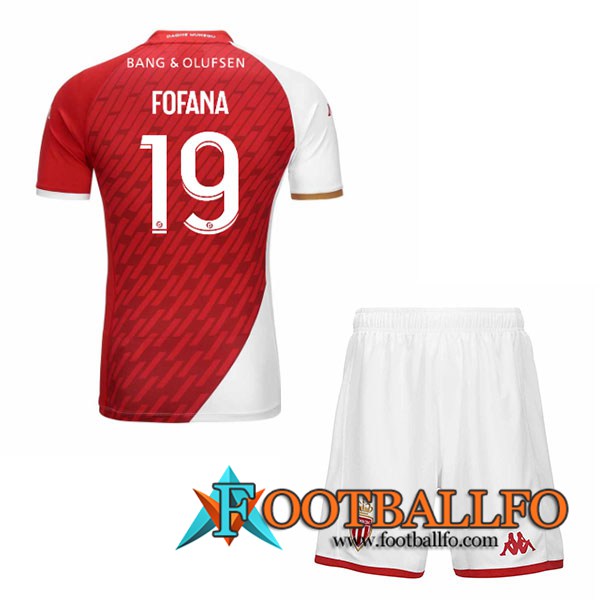 Camisetas De Futbol AS Monaco (FOFANA #19) Ninos 2023/2024 Primera