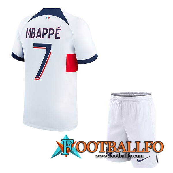 Camisetas De Futbol PSG (MBAPPÉ #7) Ninos 2023/2024 Segunda
