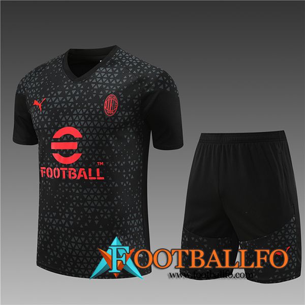 Training T-Shirts + Cortos AC Milan Nino Negro 2023/2024