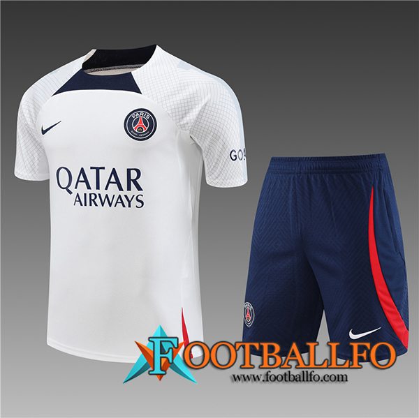 Training T-Shirts + Cortos PSG Nino Blanco 2023/2024 -03