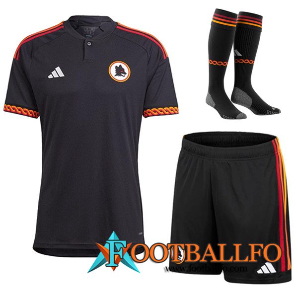 Camisetas Futbol AS Roma Tercera (Cortos + Calcetines) 2023/2024