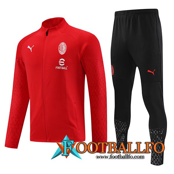 Chandal Equipos De Futbol - Chaqueta AC Milan Rojo 2023/2024 -02