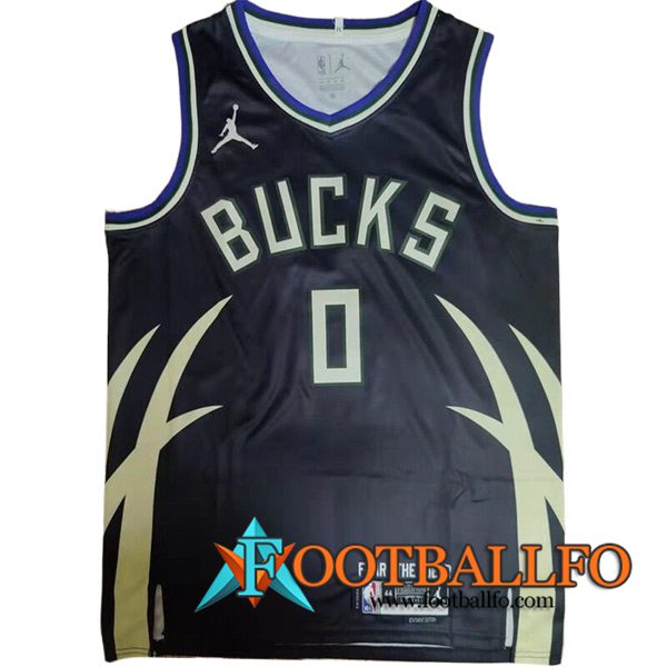 Camisetas De Futbol Milwaukee Bucks (LILLARD #0) 2023/24 Negro/Amarillo
