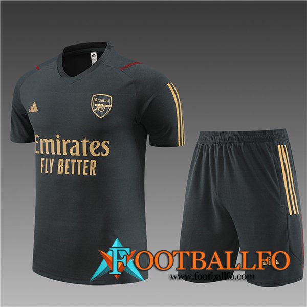 Camiseta Entrenamiento + Cortos Arsenal Ninos Gris Oscuro 2023/2024