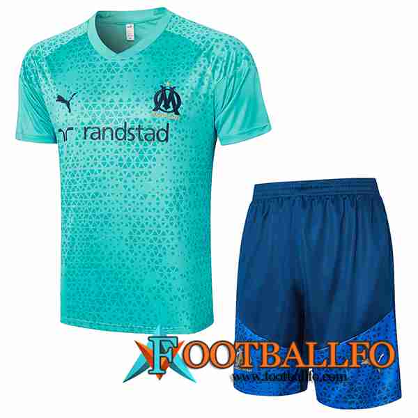 Camiseta Entrenamiento + Cortos Marsella Azul Claro 2023/2024 -03